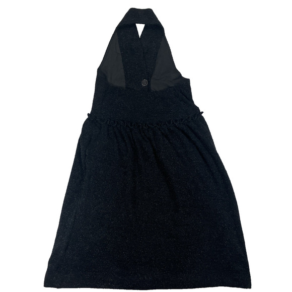 Vintage Minimal Halter Dress Size 12 Pockets Metallic 90s Y2K Whimsygoth - Picture 2 of 13